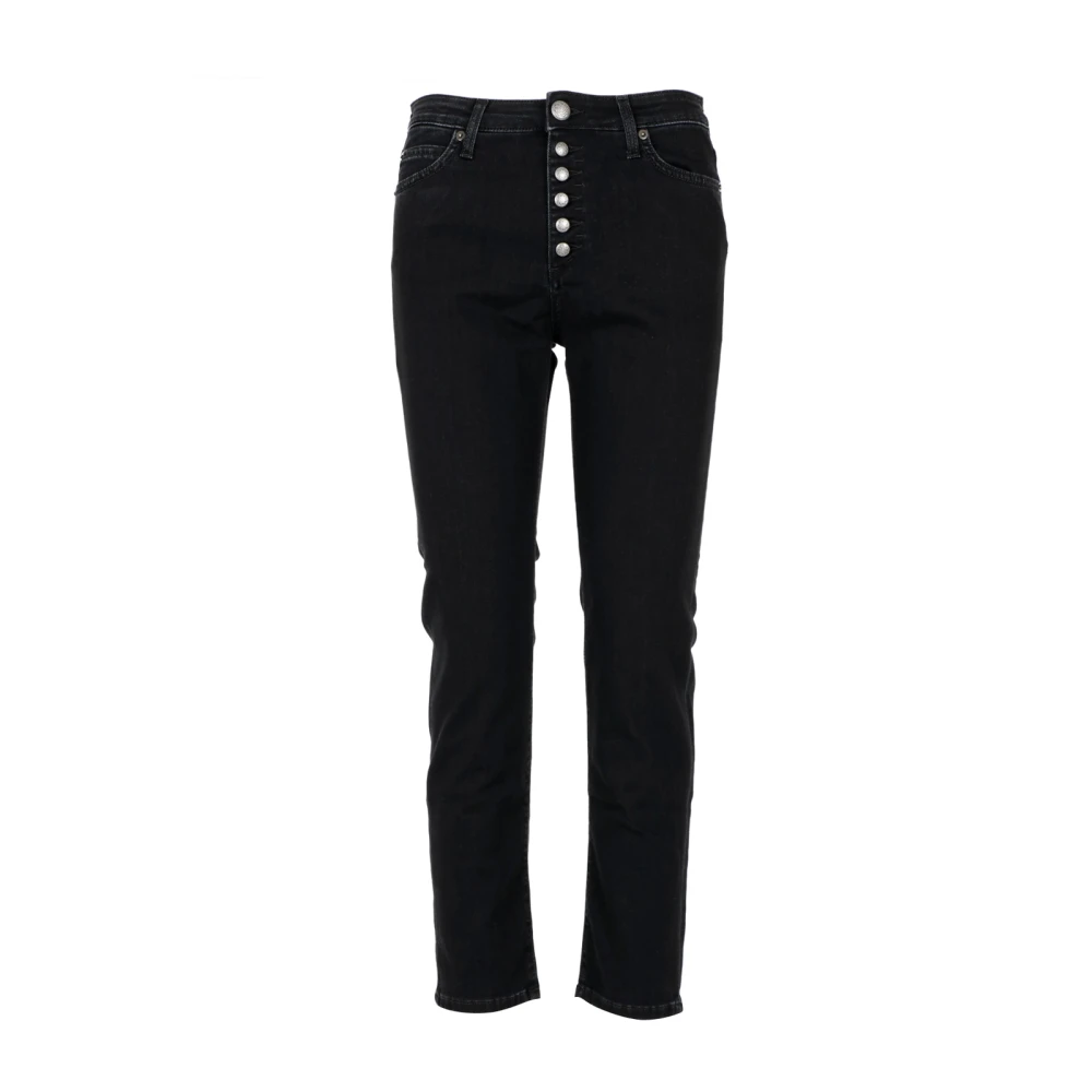 Roy Roger's Hoge Taille Denim Jeans met Vijf Zakken Black Dames