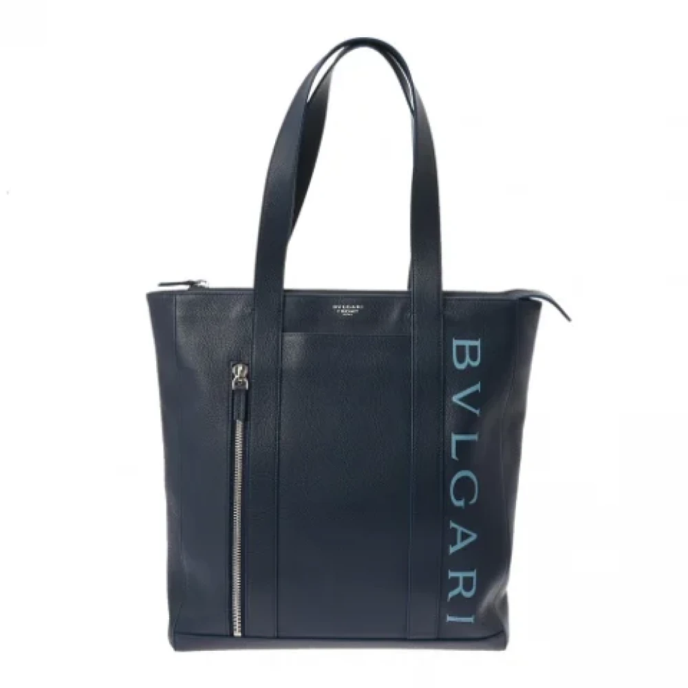 Bvlgari Vintage Pre-owned Leather totes Blue Dames