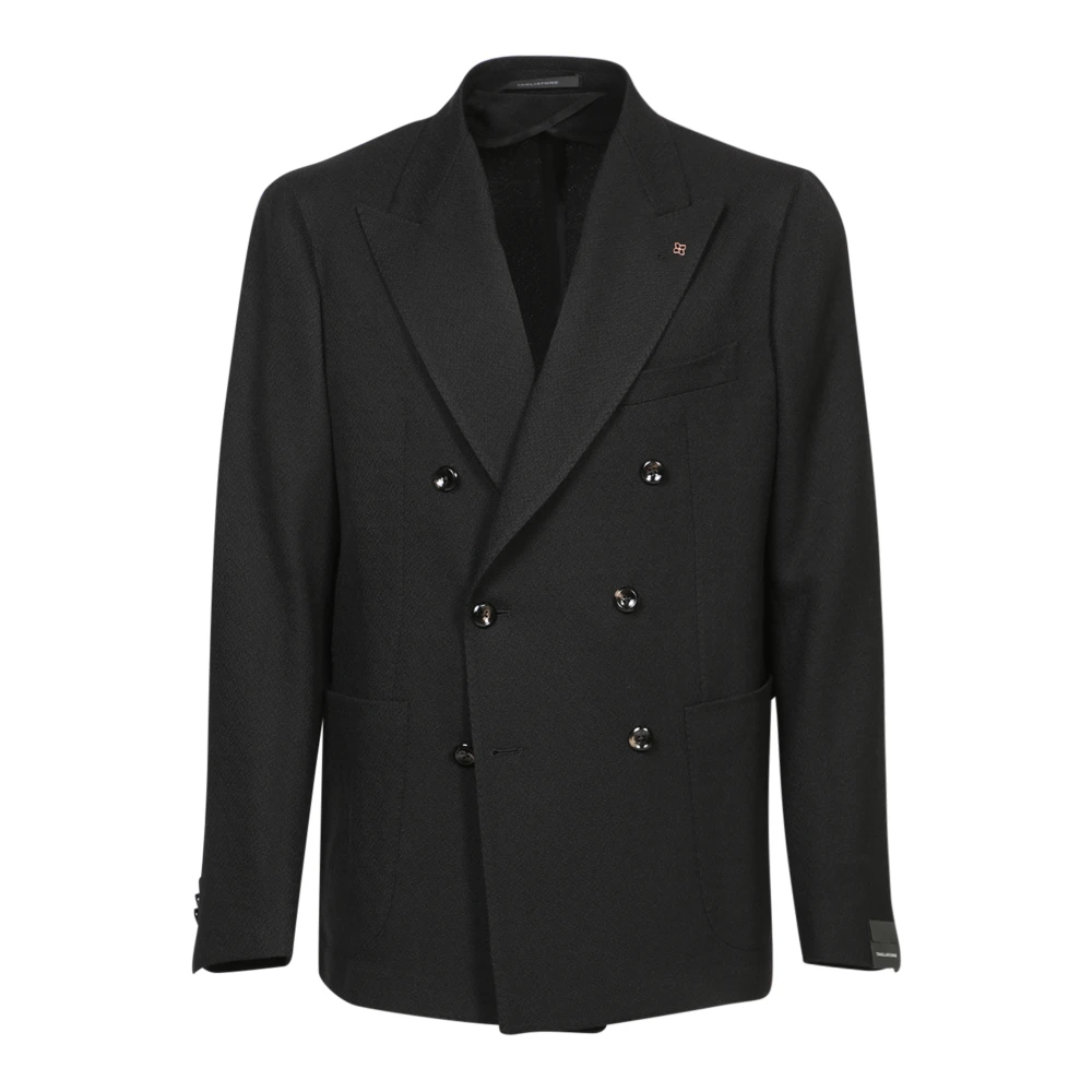 Tagliatore Zwarte Double-Breasted Blazer Black Heren