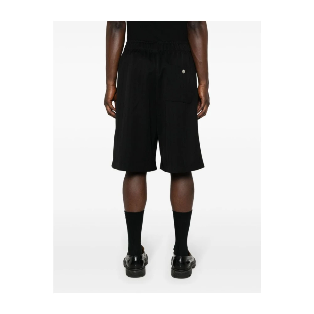 Jacquemus Zwarte wollen keperstreep Bermuda shorts Black Heren