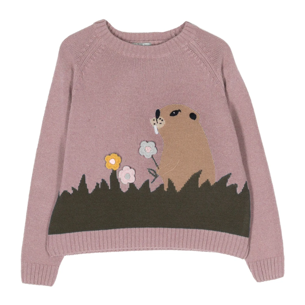 Il Gufo Broderad Barn Pullover Tröja Pink, Flicka