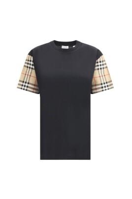 t-shirt-en-coton-a-manches-a-carreaux