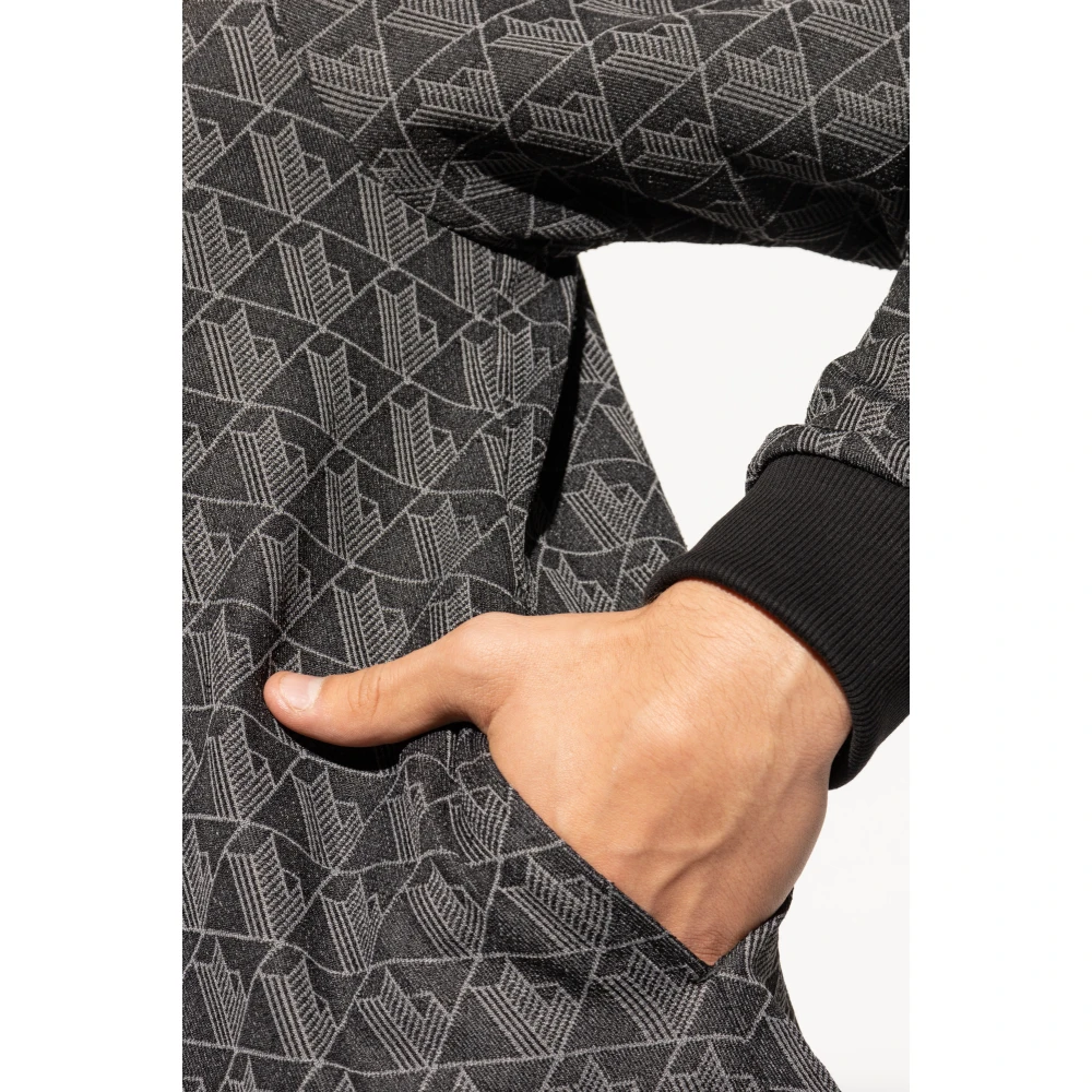 Lacoste Monogram sweatshirt Black Heren