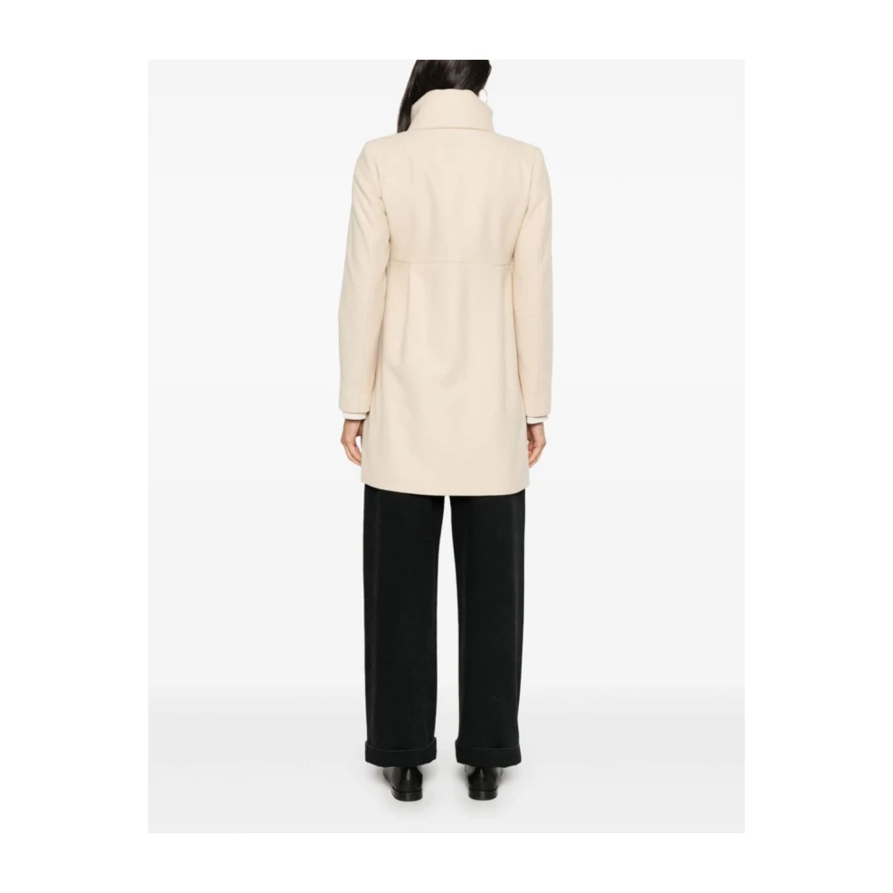 Fay Beige Wollen Jas met Funnel Hals Beige Dames