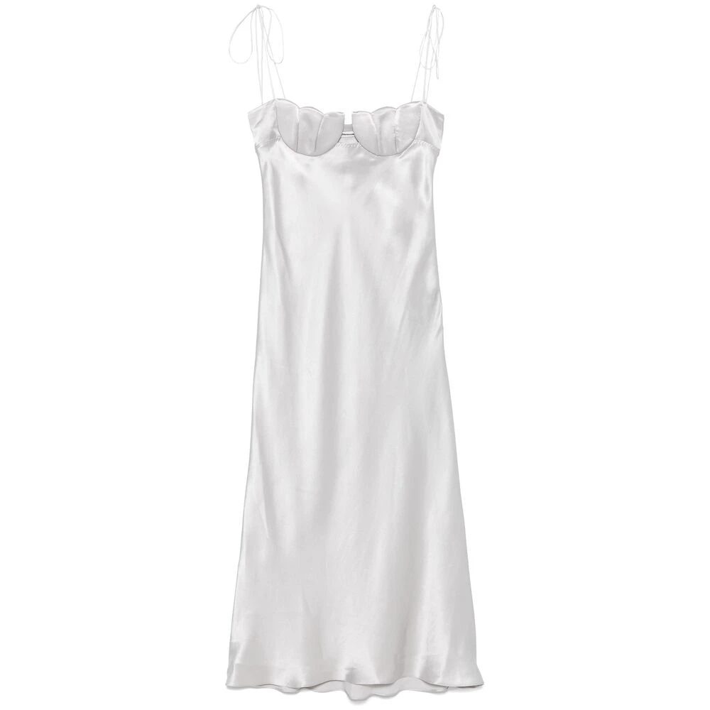 Anna October Grijze Slip Jurk met Bustier Halslijn Gray Dames