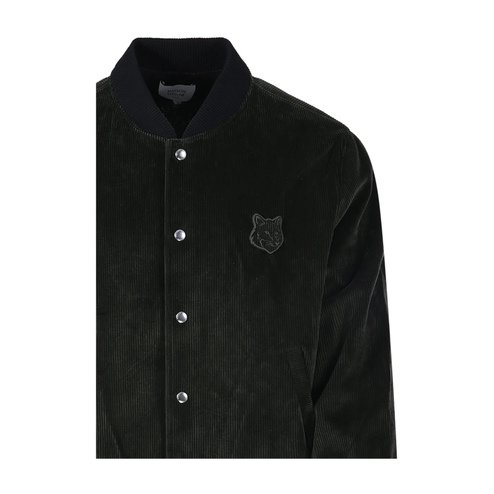 Maison Kitsuné Groene Teddy Blouson Jas Green Heren