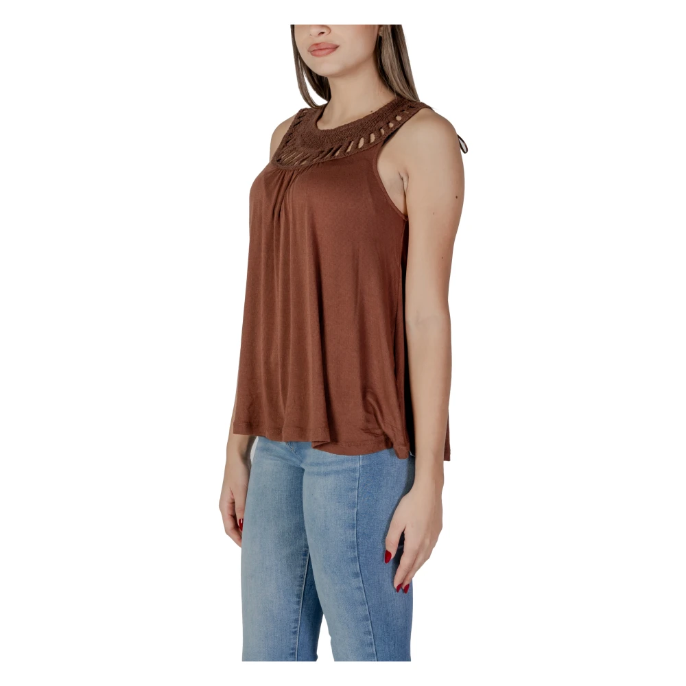 b.Young Lente Zomer Dames T-Shirts en Canvas Brown Dames