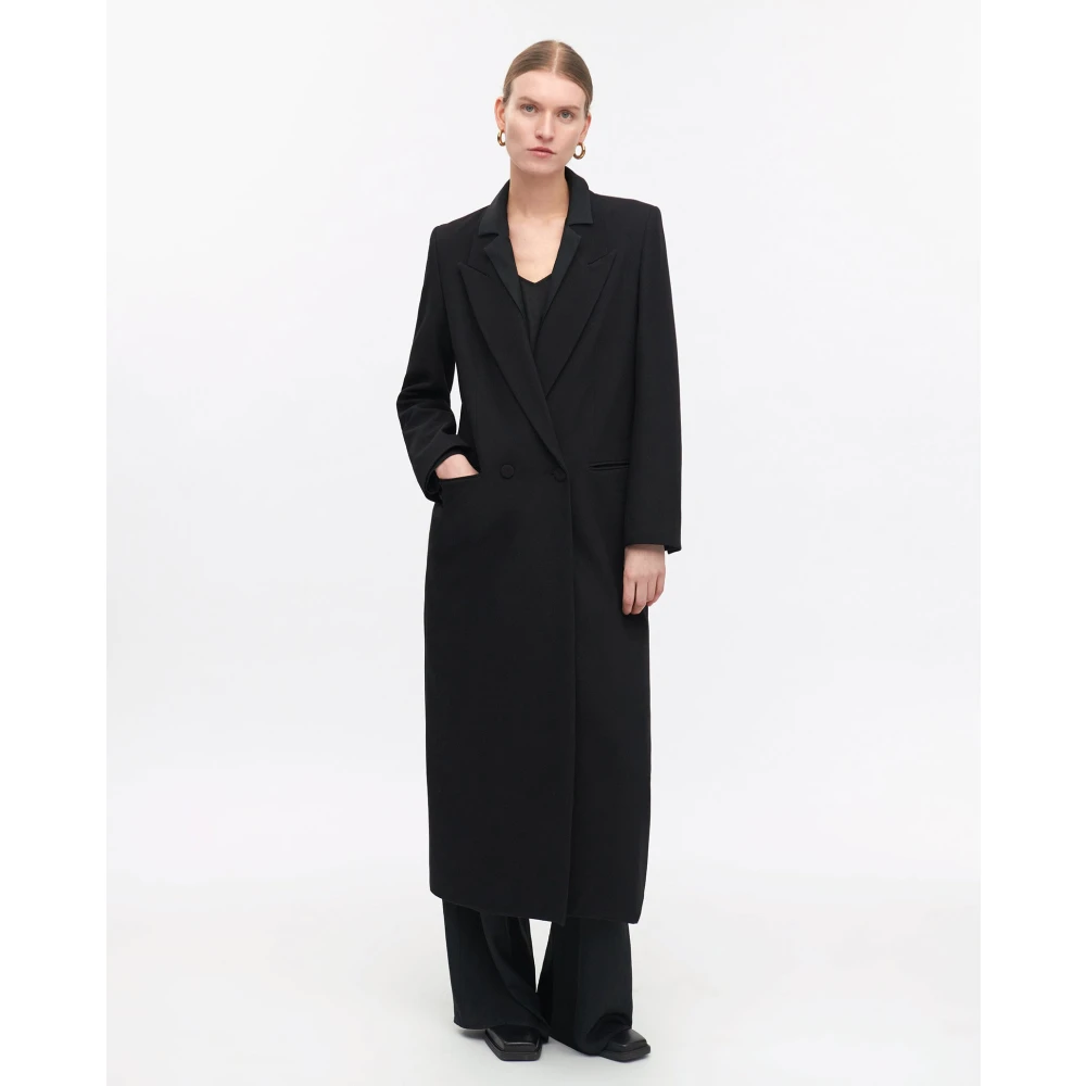 IVY OAK Maxi Blazerjas met Transformeerbare Stijl Black Dames