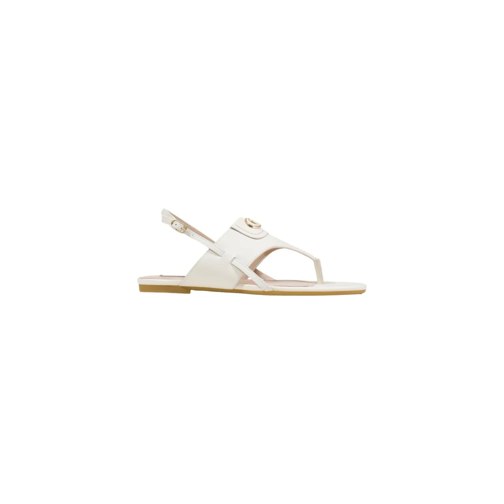 Liu Jo Women's White Ankle Strap Leather Sandals