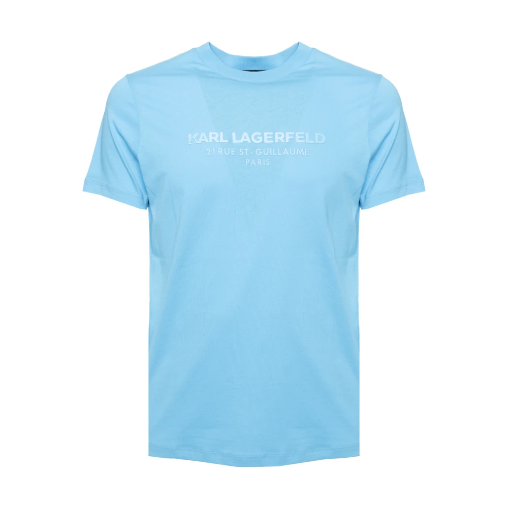 Karl Lagerfeld Blauwe 3D Address T-shirt Blue Heren