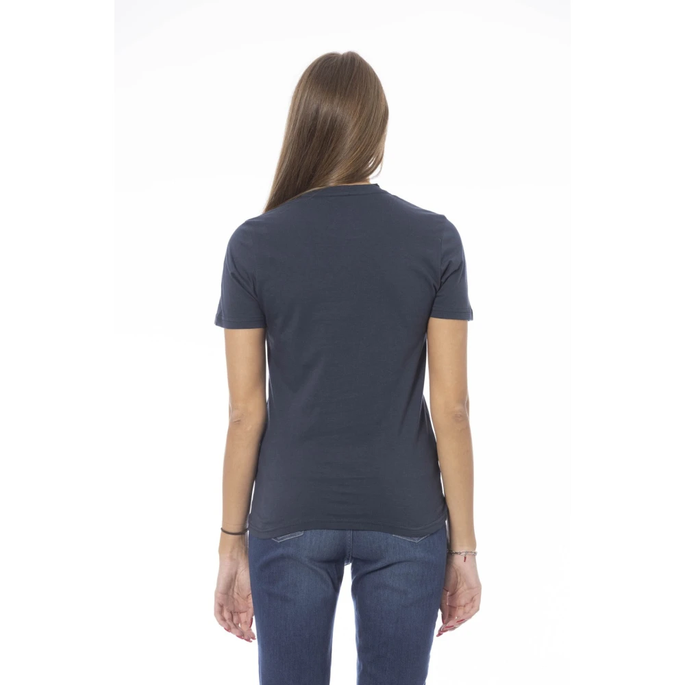Baldinini Trendy T-shirt met voorprint Blue Dames