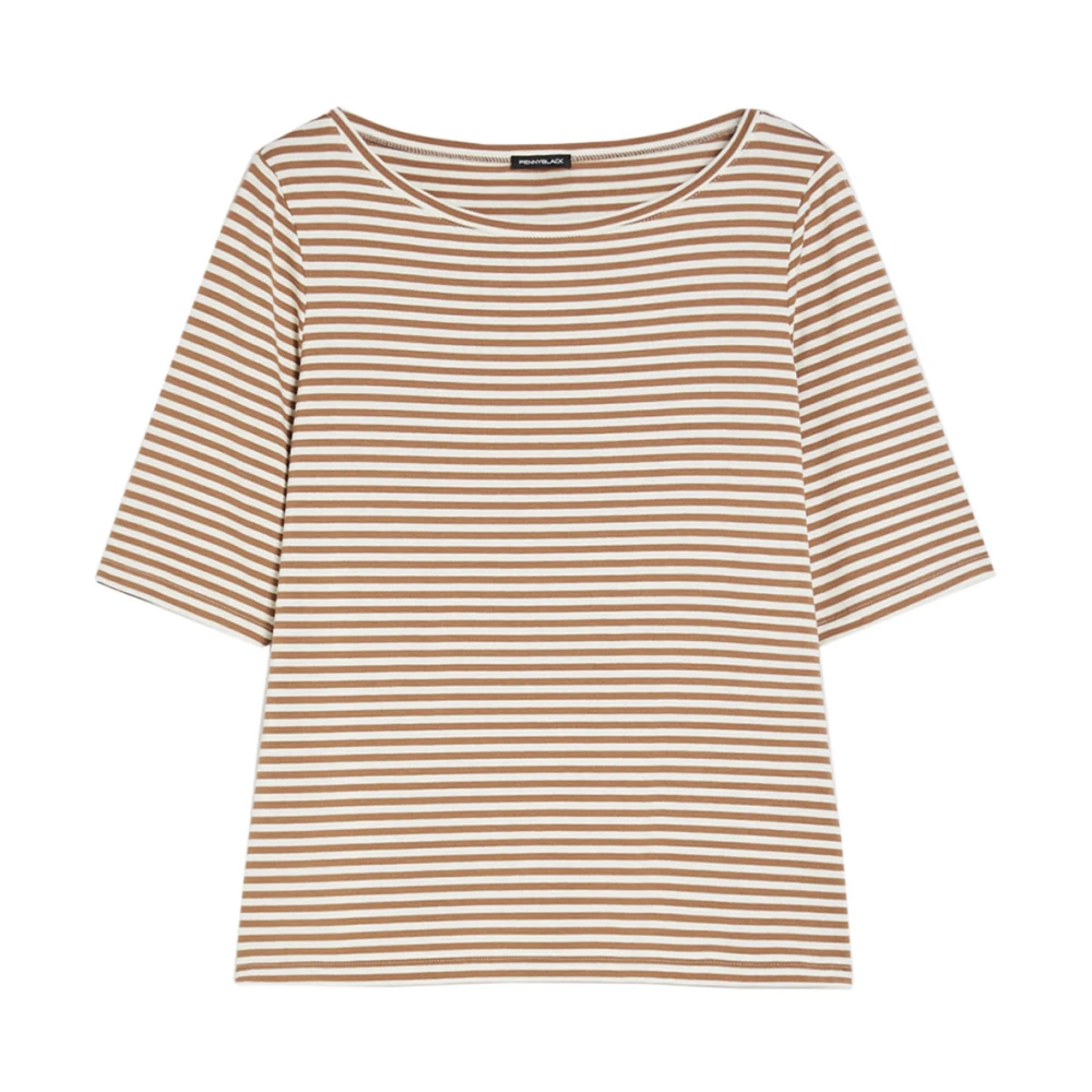 Pennyblack Slim Fit Viscose T-shirt Brown Dames
