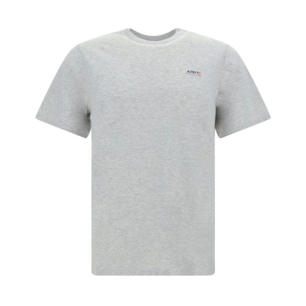 Autry Monochrome Patroon Crew Neck T-Shirt Gray Heren