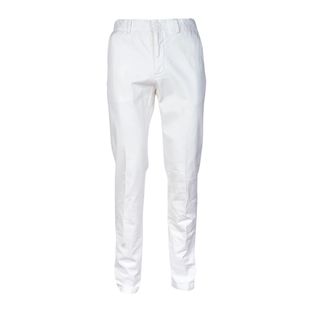 Mauro Grifoni Slim Fit Chino Byxor. Låg Midja. Tillverkad i Italien. White, Herr