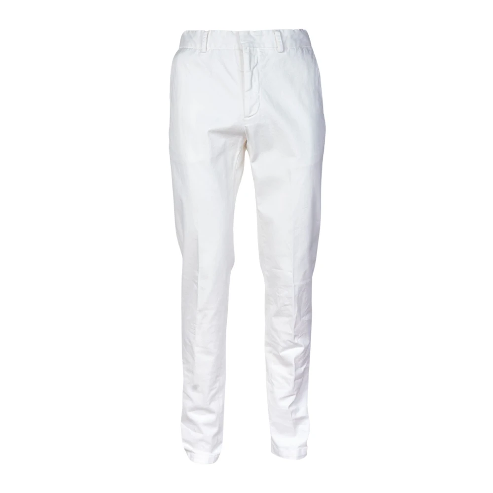 Mauro Grifoni Slim Fit Chino Broek. Lage Taille. Gemaakt in Italië. White