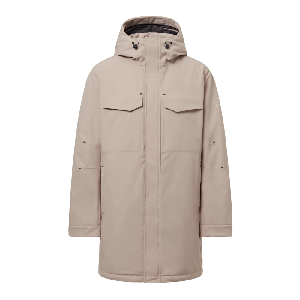 Ecoalf Stijlvolle Donkerzand Jas Beige Dames