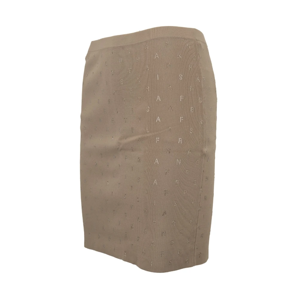 Elisabetta Franchi Korte rok met letterdetails Beige Dames