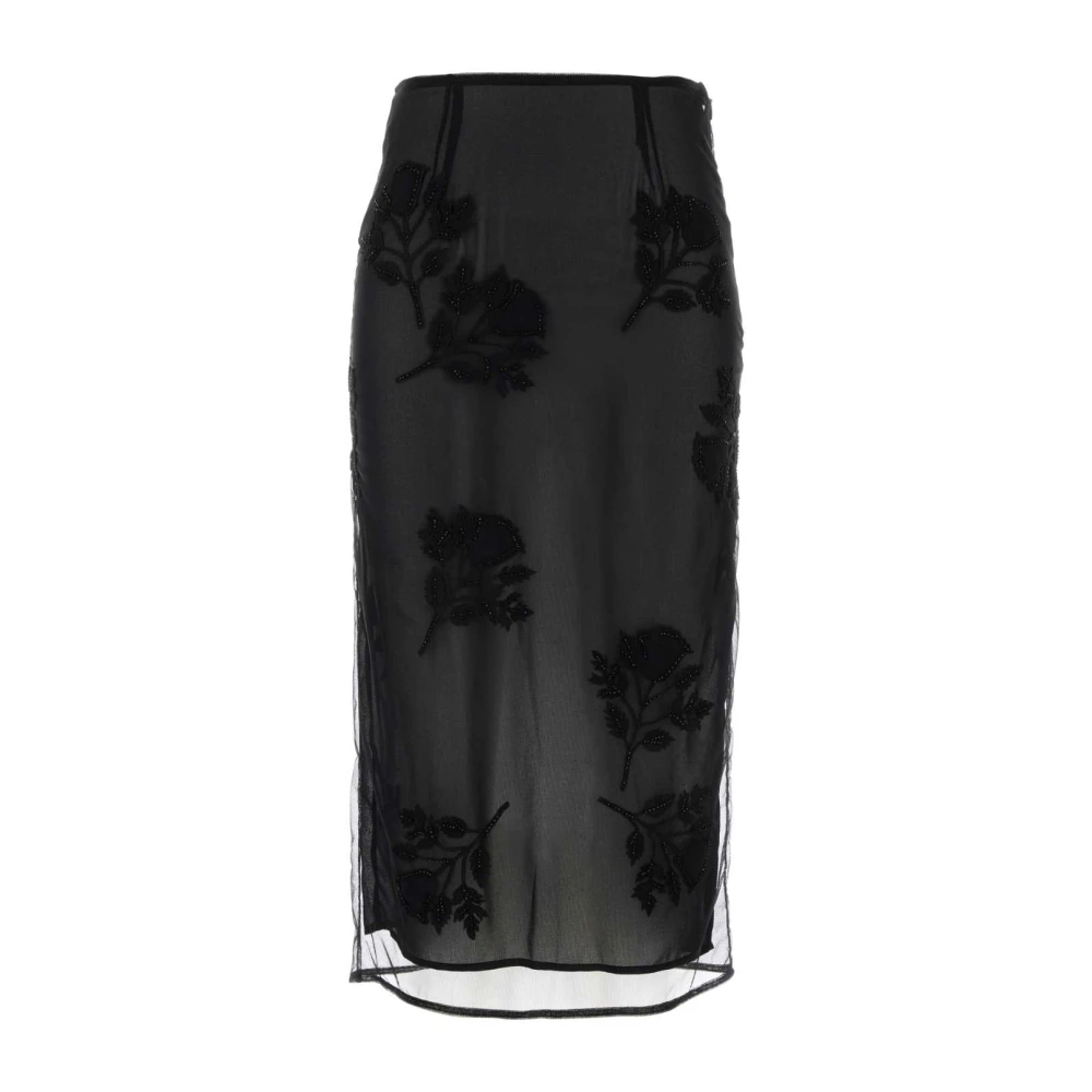 Blumarine Elegante Zwarte Tule Rok Black Dames