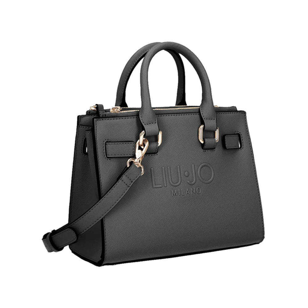 Liu Jo Zwarte Shopper Tas met Gouden Details Black Dames