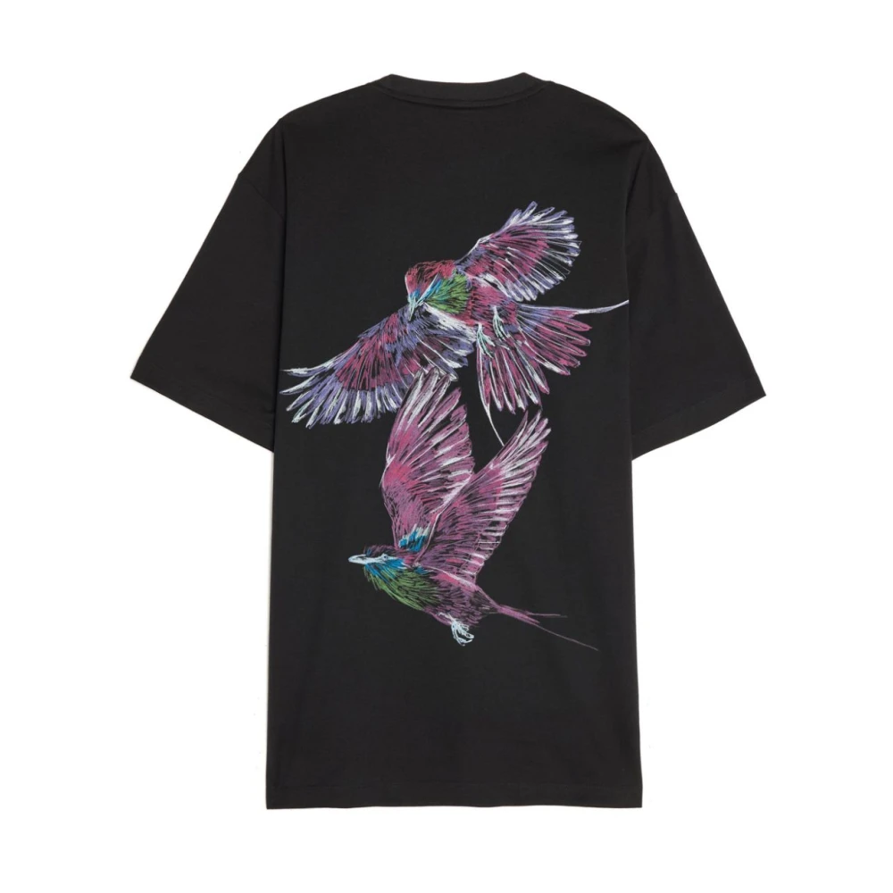 Y-3 Grafische Vogel T-shirt Black Heren