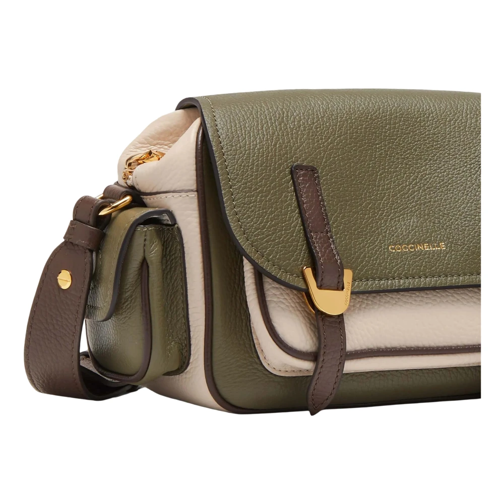 Coccinelle Driekleurige Leren Schoudertas Multicolor Dames