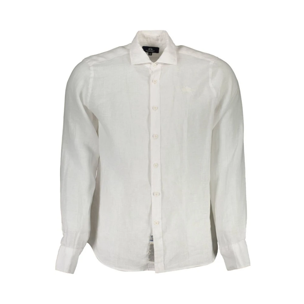 La Martina Men's White Linen Shirt Elegant Style - Casual Shirts - S - Shirts