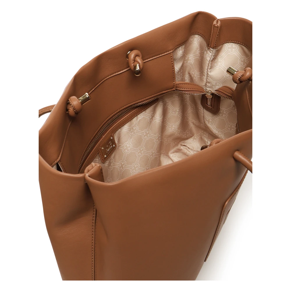 V73 Bruine Schoudertas met Logopatch Brown Dames