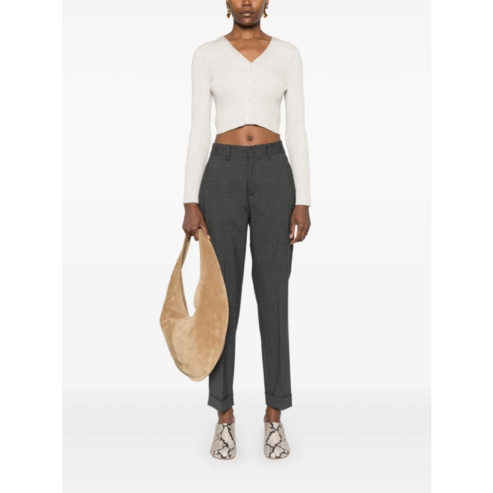 P.a.r.o.s.h. Grijze Slim-Fit Broek Verhoog Stijl Gray Dames