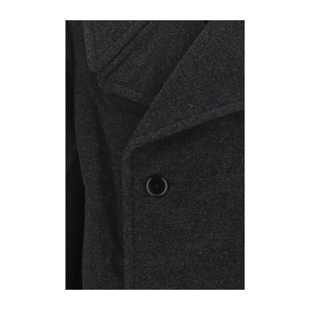 Lemaire Double-Breasted Coats Black Dames