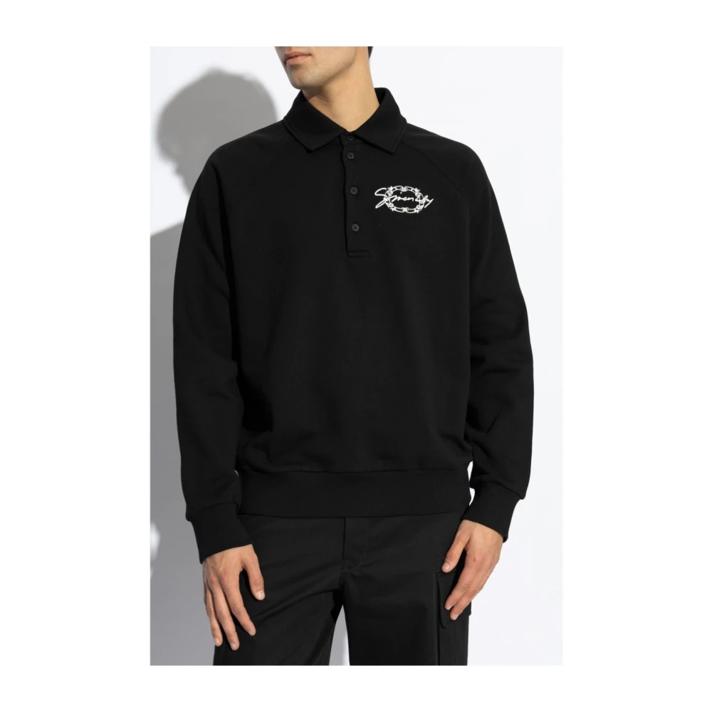 Givenchy Polo Sweatshirt met Stijlvol Borduursel Black Heren