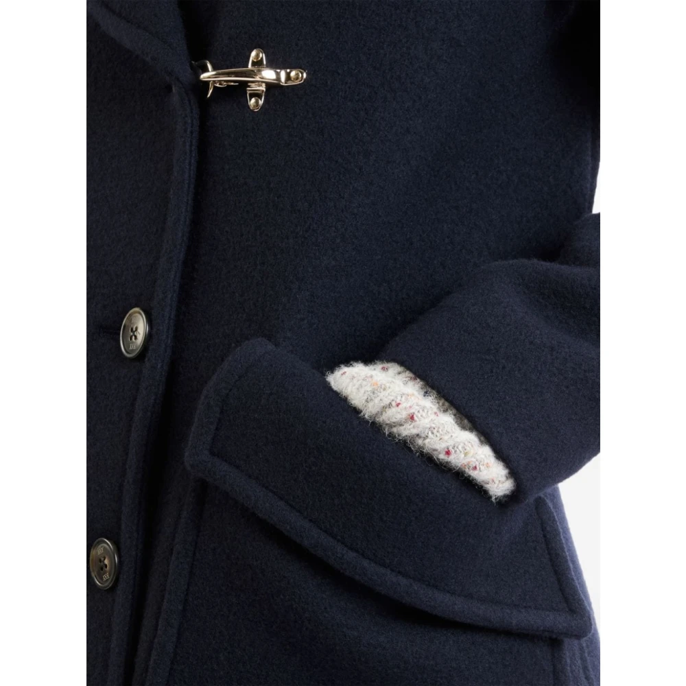 Fay Blauwe Double-Breasted Jas met Revers Blue Dames
