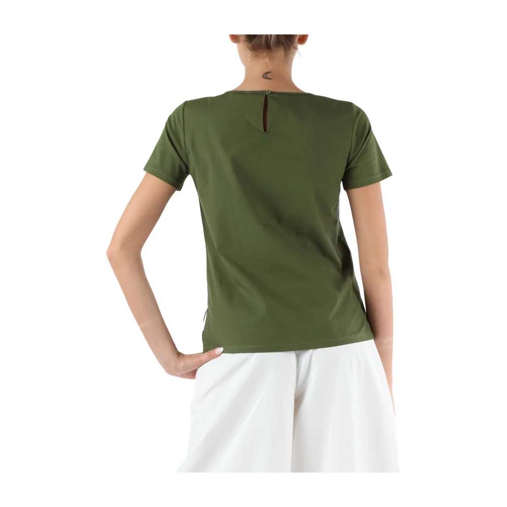 Sun68 Katoenen T-shirt met ronde hals Green Dames