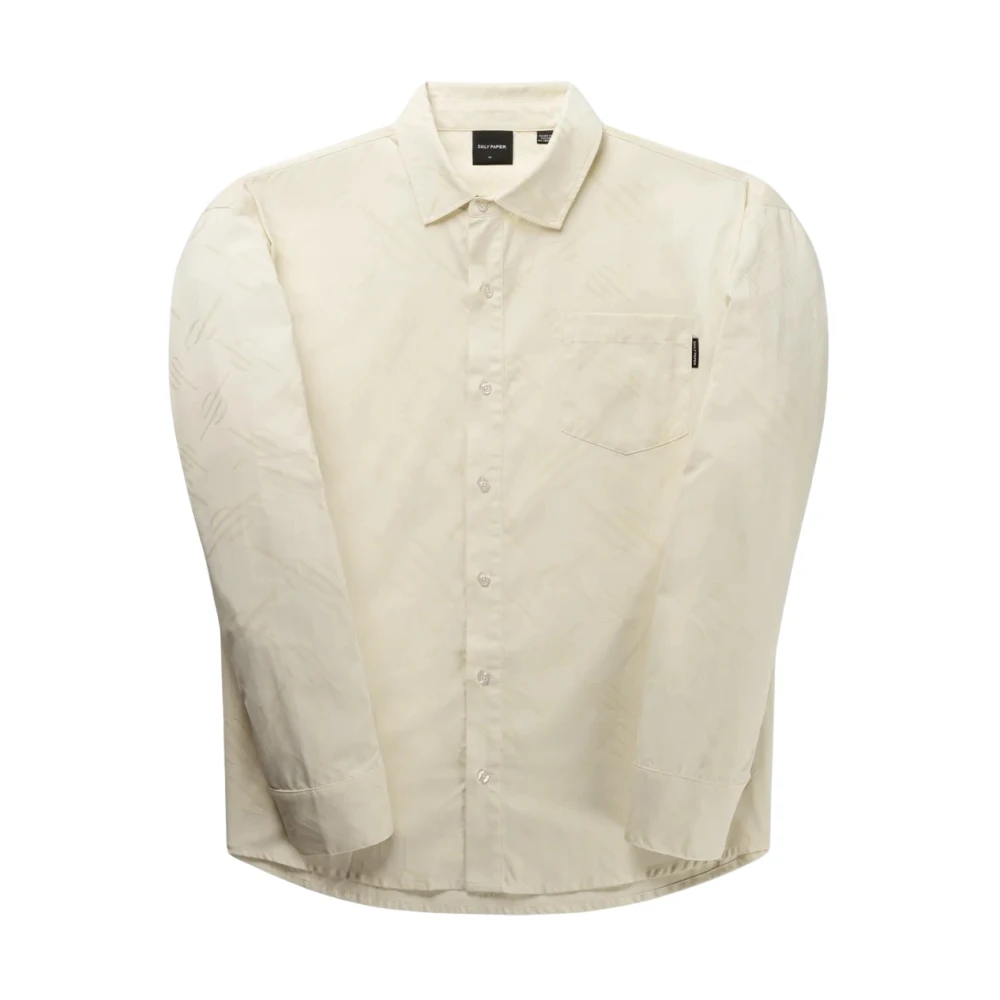 Daily Paper Witte Jacquard Patchwork Overhemd met Lange Mouwen White Heren