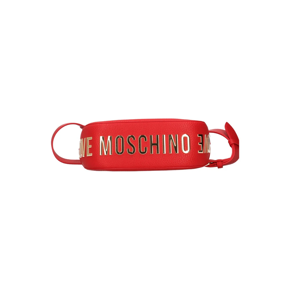 Love Moschino Rode schoudertas met gouden logo Red Dames