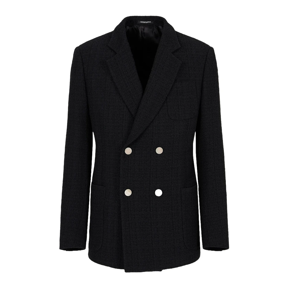 Emporio Armani Tweed blazer Black Heren