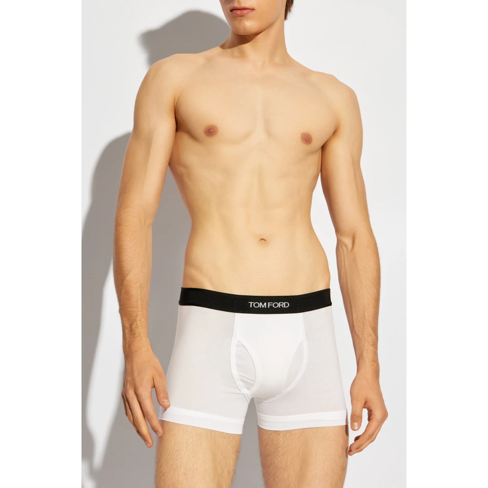 Tom Ford Twee-pack boxershorts met logo White Heren