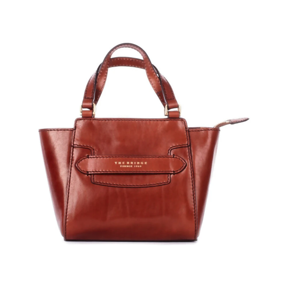 The Bridge Women's Brown Front Logo Zip Shoulder Bag