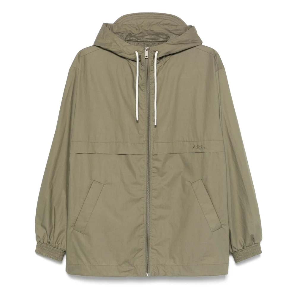 A.p.c. Katoenen Hoodie Jas Green Heren