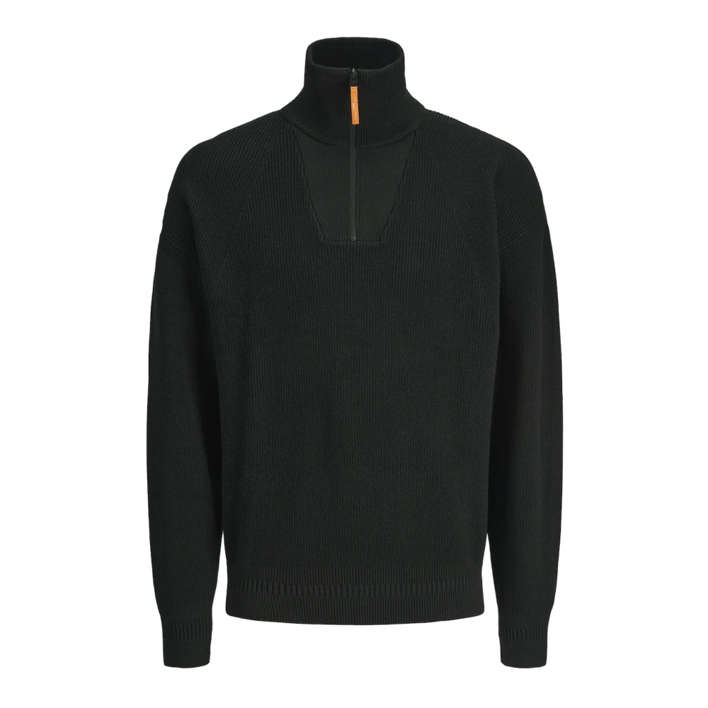 jack & jones Outdoor Gebreide Trui Troyer Stijl Black Heren