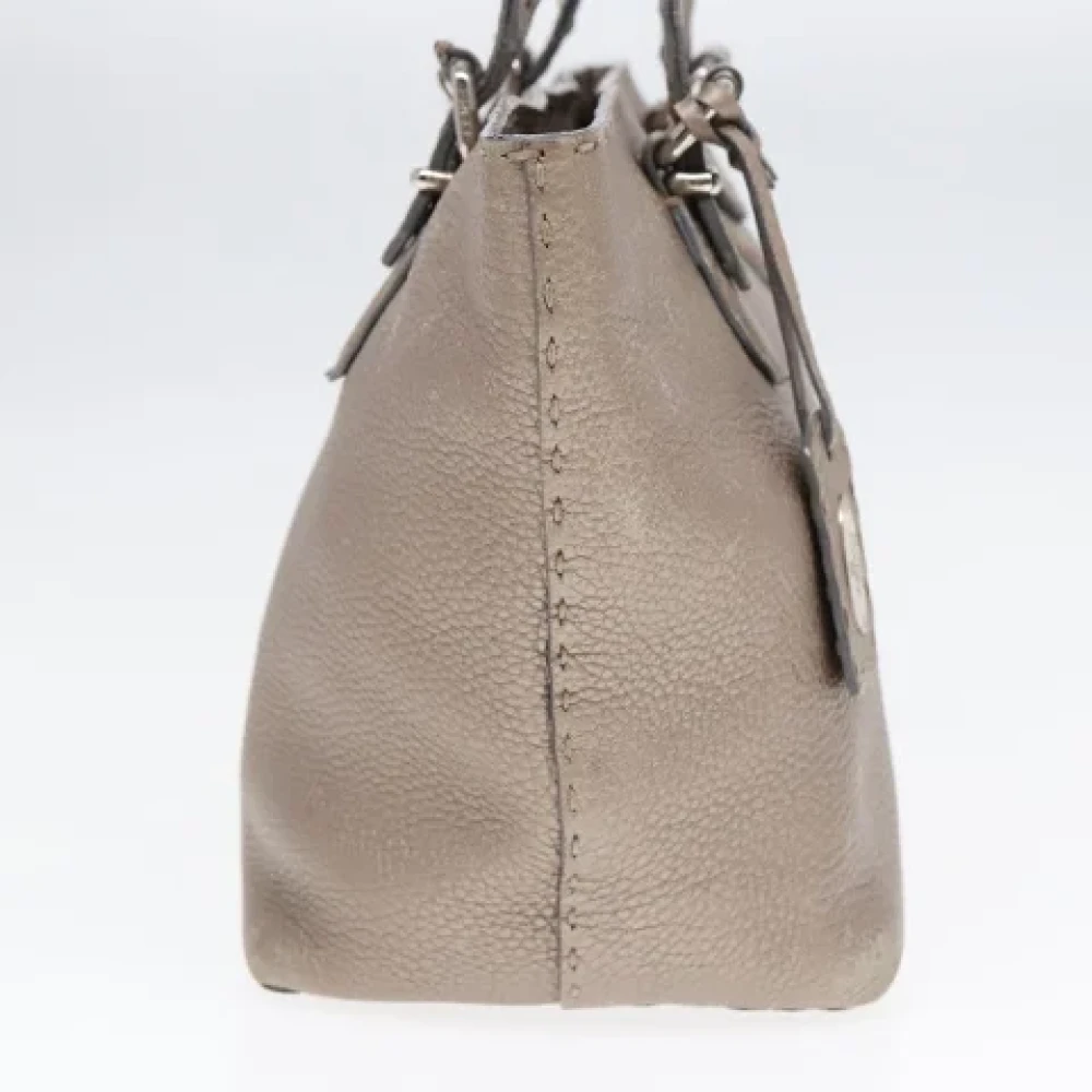 Fendi Vintage Pre-owned Leather fendi-bags Gray Dames