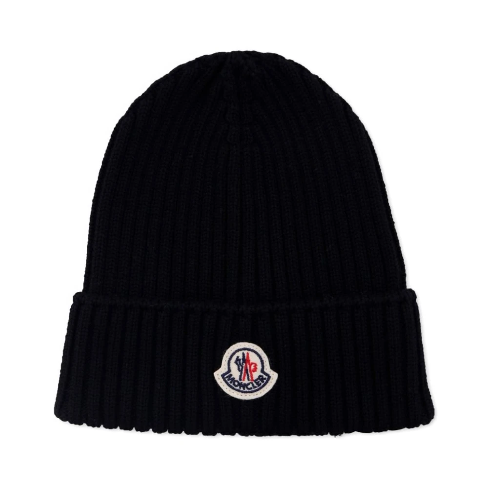Moncler Boys Black Stylish Wool Hat For