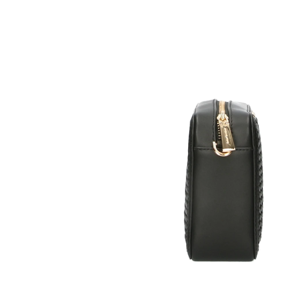 Michael Kors Zwarte leren schoudertas met rits Black Dames