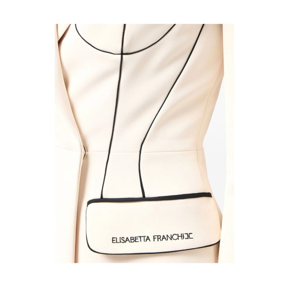 Elisabetta Franchi Stijlvolle Jas Gi12951E2 E84 Beige Dames