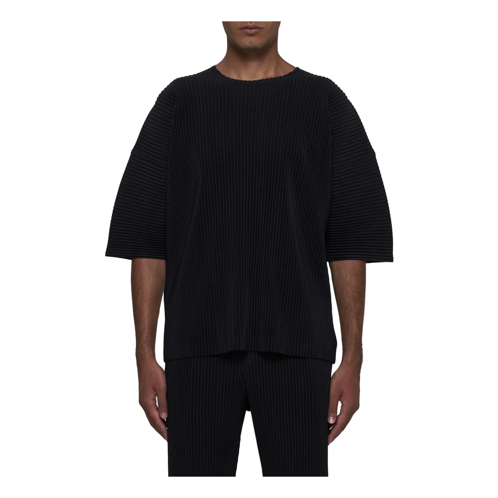 Issey Miyake Zwarte T-shirts en Polos Black Heren