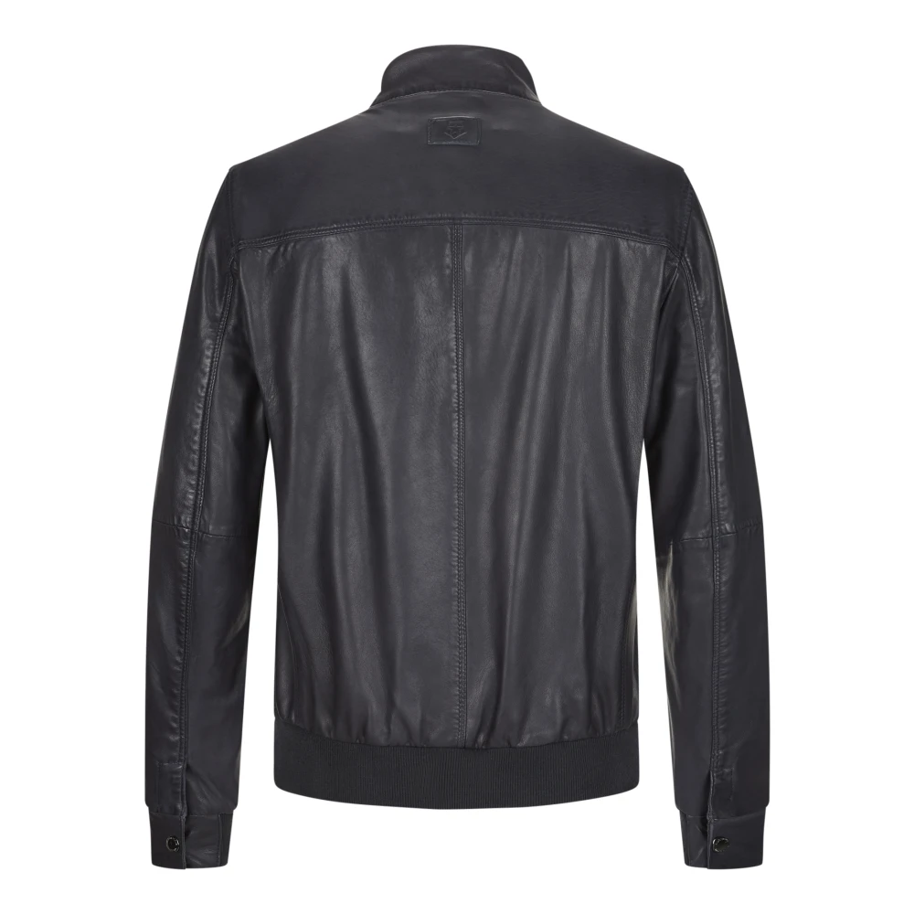 Milestone Klassieke Leren Jas Blue Heren