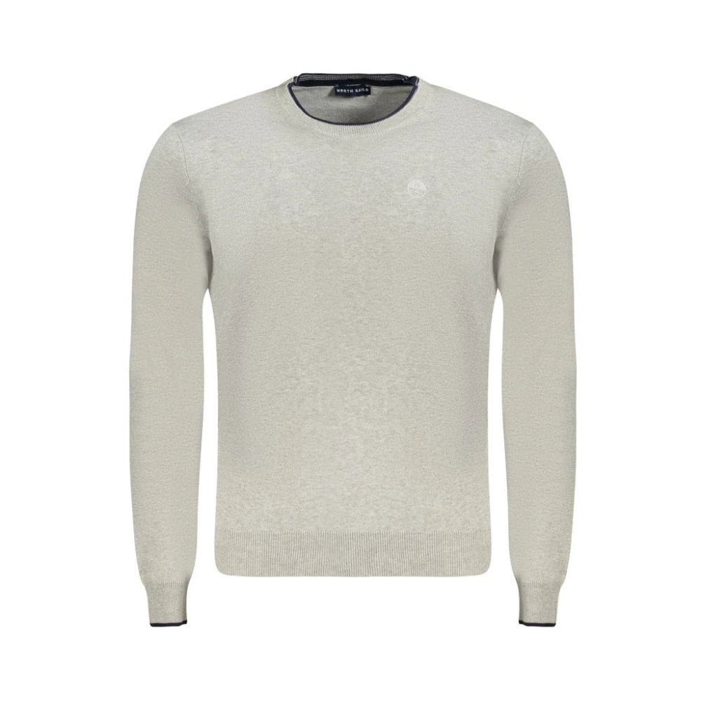 North Sails Men's Gray Contrast Detail Cotton Sweater