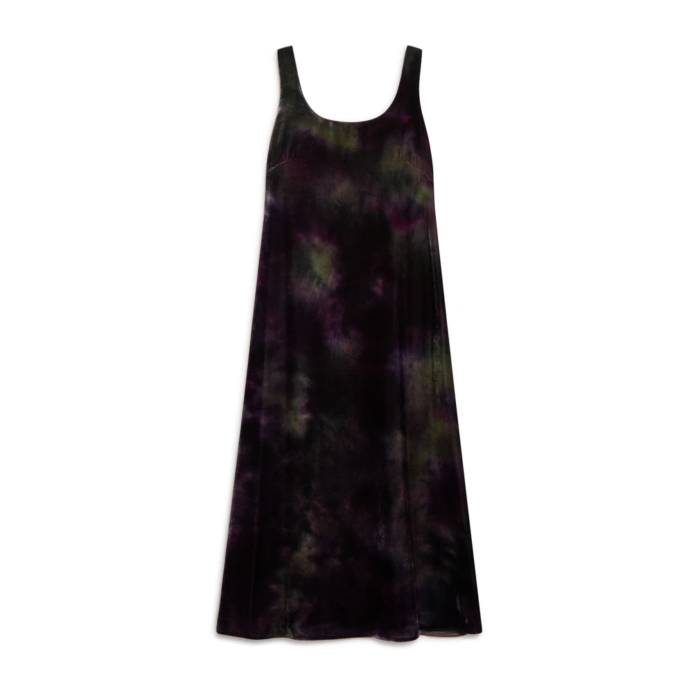 Maliparmi Fluweel Tie&Dye Petticoat Jurk Blue Dames