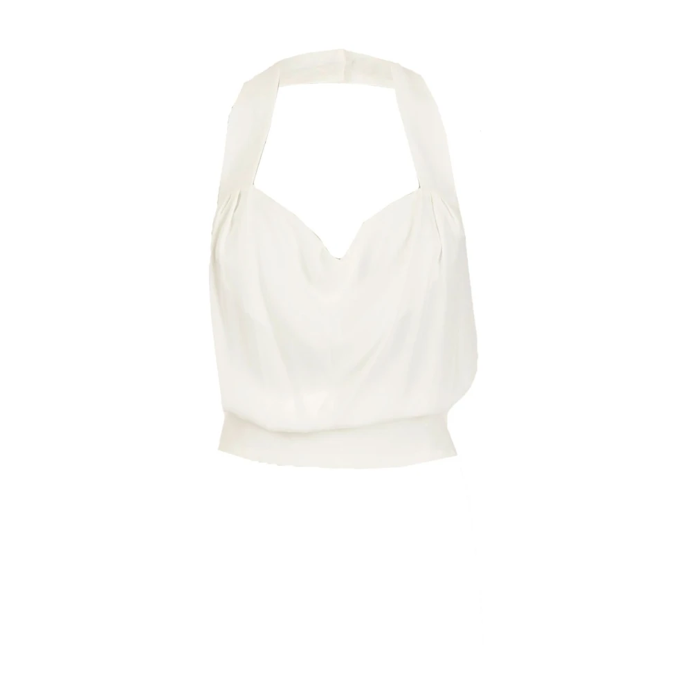 Pinko Women's White Silk Crepe De Chine Top