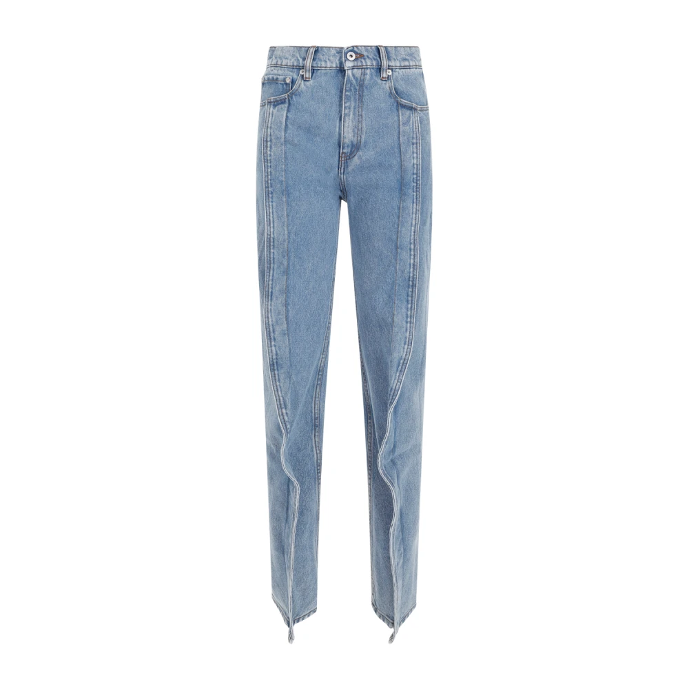 Y Project Blauwe Slimme Banaan Jeans Aw23 Blue Dames