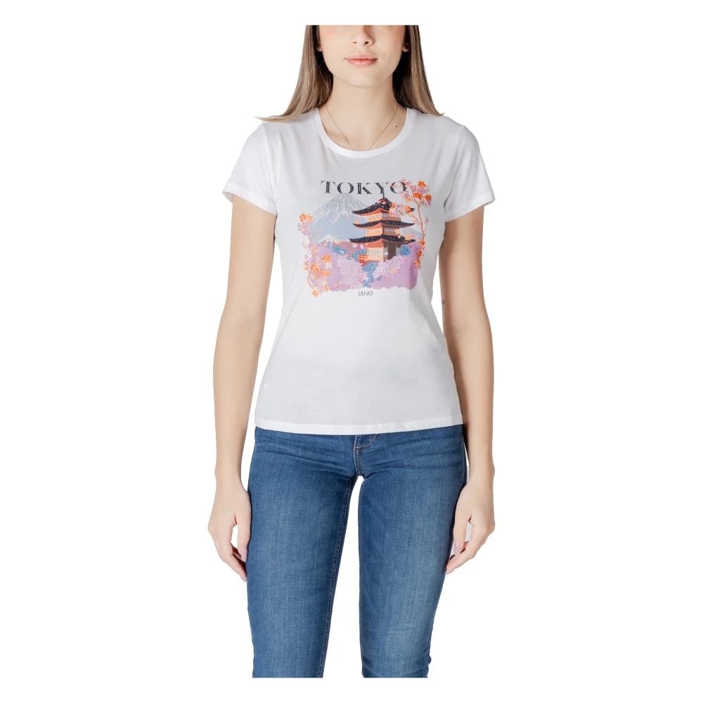 Liu Jo Wit Bloemenprint T-shirt White Dames